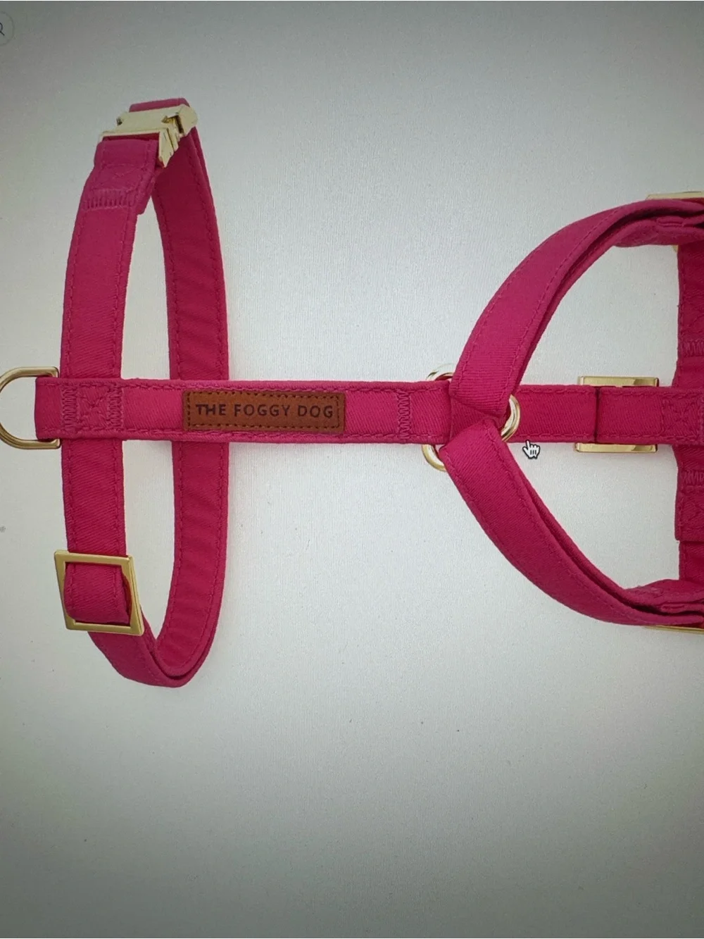 The Foggy Dog Fuchsia Adjustable No-Pull Harness with Gold Hardware NWOT